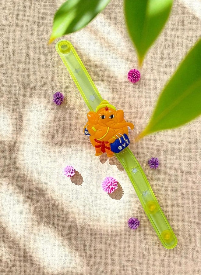 Evisha سوار معصم مضيء بتقنية LED بتصميم شخصية إيفيشا الكرتونية، مناسب للأطفال، مع سوار غانيشا بألوان متنوعة، هدية مثالية للأخ. - Image 2